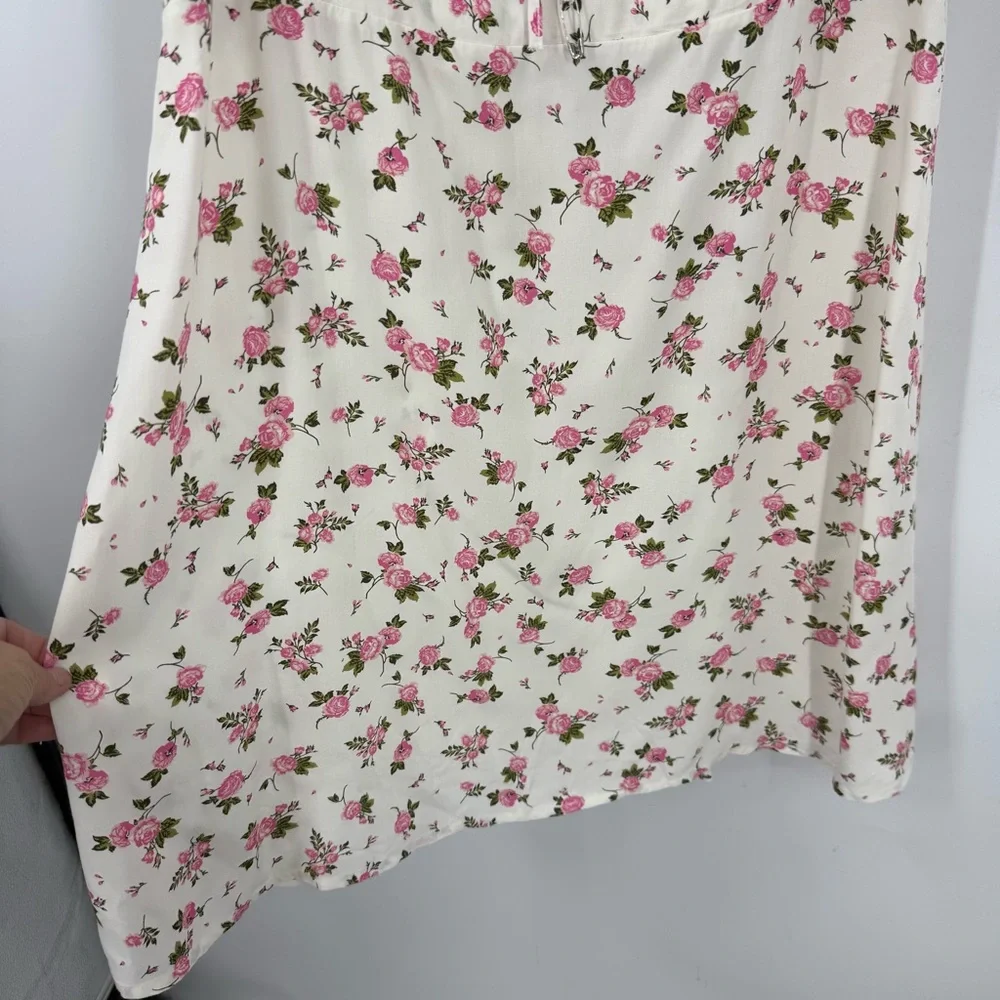 Spiritual Gangster NWT Pink and green floral rose Garden print mini dress XL - Picture 5 of 12